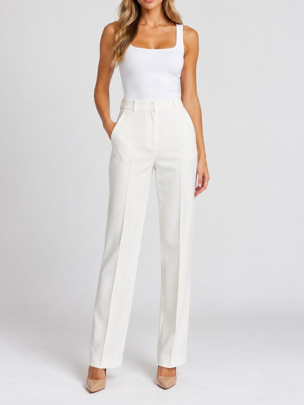 A.L.C. Nigen II White Pants High Waist Tailored Straight Leg SZ 8 NEW $395
